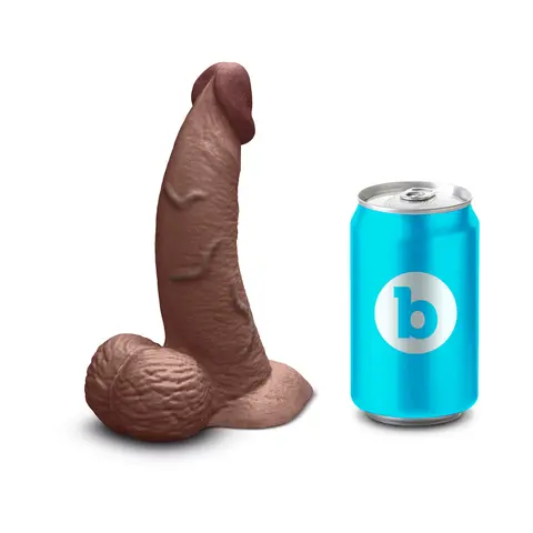 b-Vibe Slipskin Realistic Silicone Dildo 6.5 in. Curved in Brown