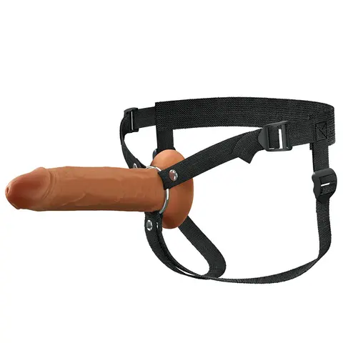 Fantasy X-Tensions Elite Hollow Silicone Strap-On 8 in. in Brown
