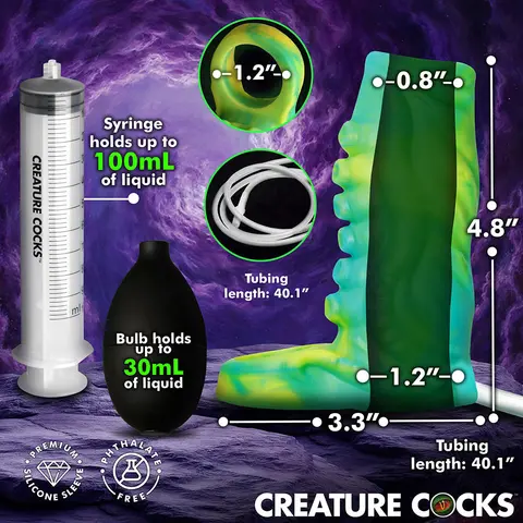 Creature Cocks Siphon Tentacle Squirting Silicone Penis Enhancer in Green