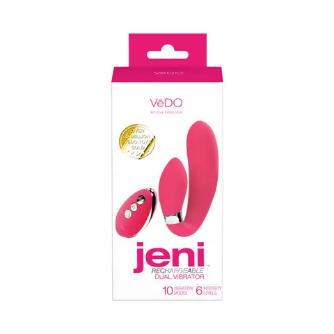VeDO Jeni C-Shaped Dual Motor Vibe with Remote in Pink