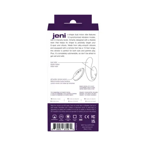VeDO Jeni C-Shaped Dual Motor Vibe with Remote in Purple