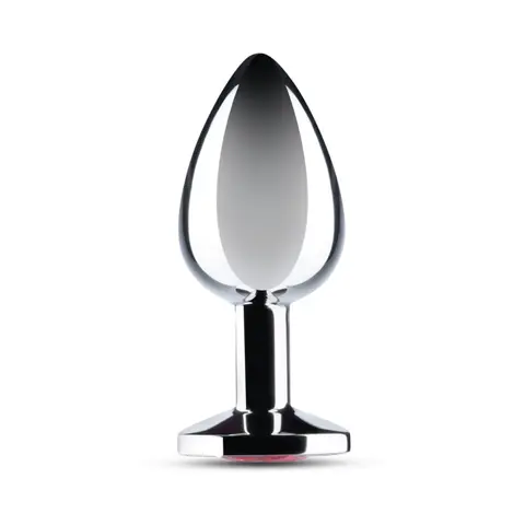 b-Vibe Essentials 3.25 in. Stainless Steel Jewel Butt Plug Red
