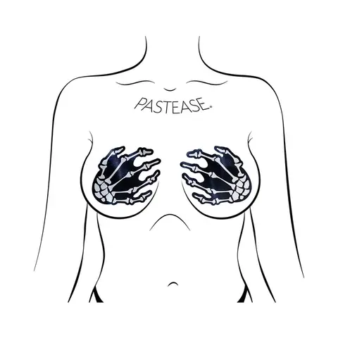 Pastease Skeleton Hands Pasties Black