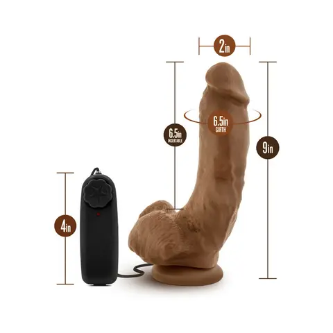 Loverboy The Boxer Remote-controlled 9 in. Vibrating Dildo with Balls Tan