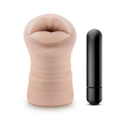 M for Men Angie Oral Stroker with Bullet Vibrator Beige