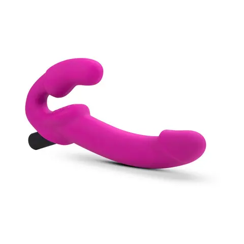 Temptasia Estella 9.5 in. Silicone Strapless Strap-On Dildo with Bullet Vibrator Pink