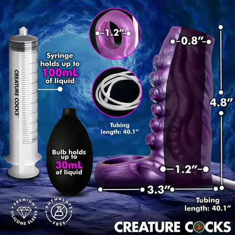 Creature Cocks Siphon Tentacle Squirting Silicone Penis Enhancer in Purple