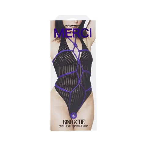 Merci Bind & Tie 6mm Hemp Bondage Rope 30 ' in Violet