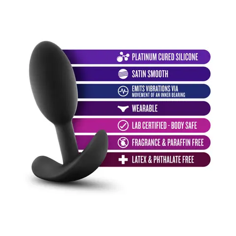 Luxe Wearable Vibra Slim Plug Small in Black