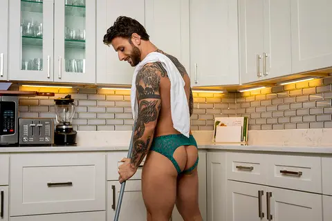 Male Power Ripple Moon Jock Teal S/M