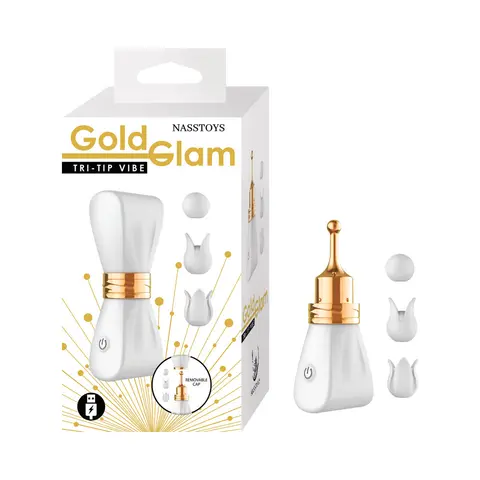 Gold Glam Tri-Tip Vibe in White