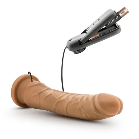 Dr. Skin 8.5 in. Vibrating Realistic Cock with Suction Cup in Tan