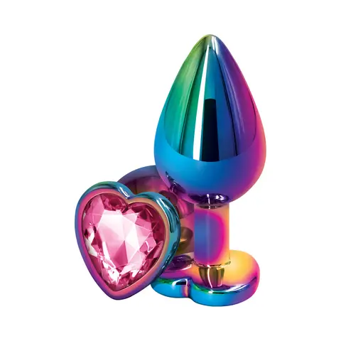 Rear Assets Metal Heart Plug Medium in Multicolor/Pink