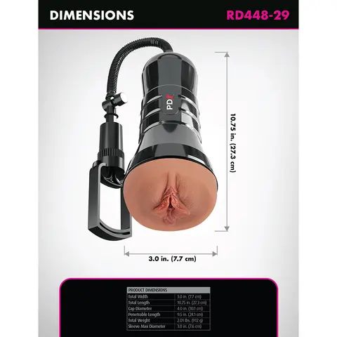 PDX Extreme Wet Pussies Super Sucker XXL Stroker in Brown