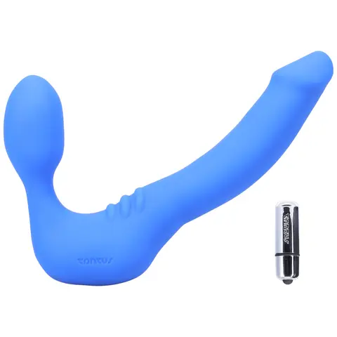 Tantus Strapless Slim Vibrating Strap-On Dildo Azure