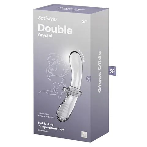 Satisfyer Double Crystal Glass Dildo in Clear