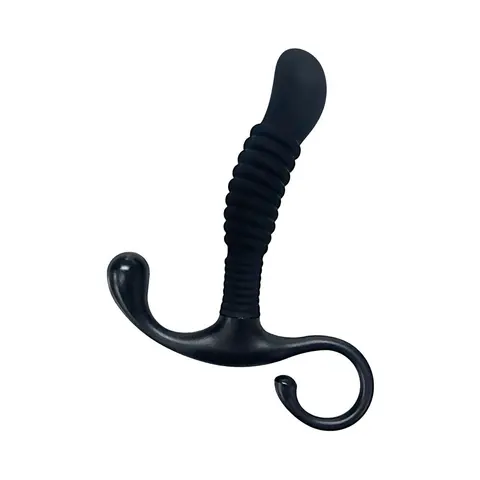 OptiMALE Ribbed Silicone P-Massager Black