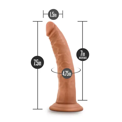 Dr. Skin Glide Realistic 7.5 in. Self-Lubricating Dildo in Tan