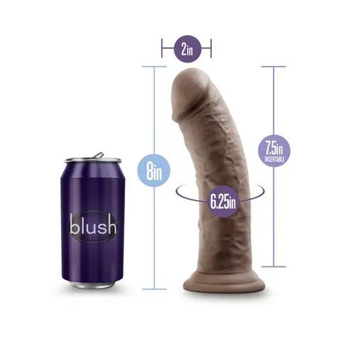 Au Naturel 8 in. Posable Dual Density Dildo in Brown
