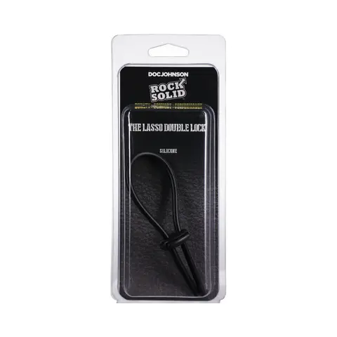 Rock Solid Black Silicone Double Lock Adjustable Lasso/Bolo