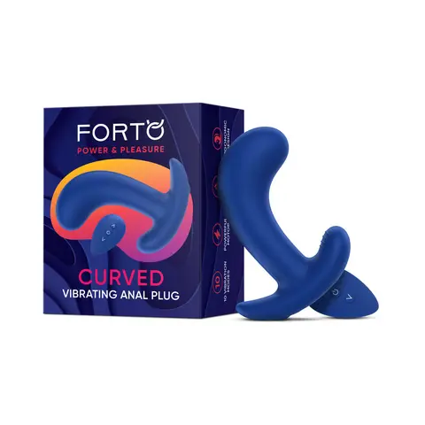 Forto Curved Vibrating Massager Blue
