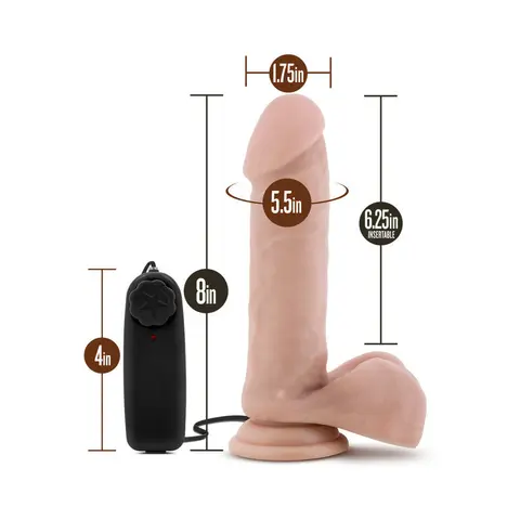 Loverboy The Goalie Remote-Controlled 8 in. Vibrating Dildo with Balls Beige