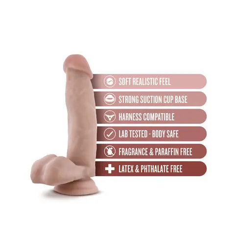 Dr. Skin Dr. Mark 7 in. Dildo with Balls in Beige