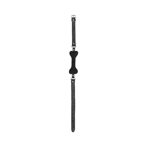 Ouch! Puppy Play Silicone Bone Gag in Black