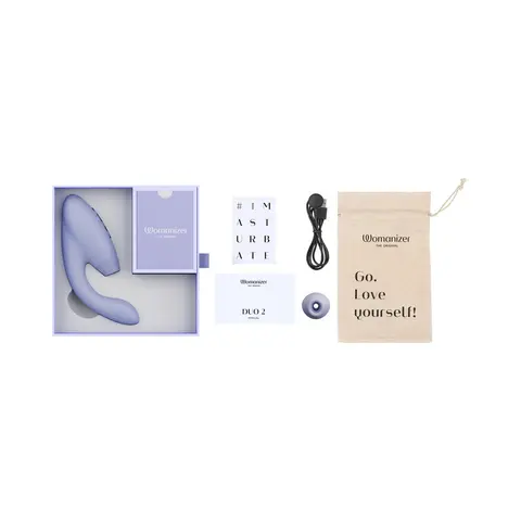 Womanizer Duo 2 Rechargeable Dual Stimulation Pleasure Air and G-Spot Vibrator in Lilac