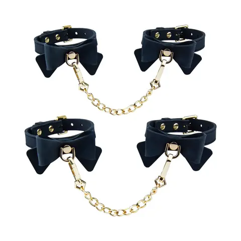 Temptasia Ardor Wrist & Ankle Restraints Black with Bow