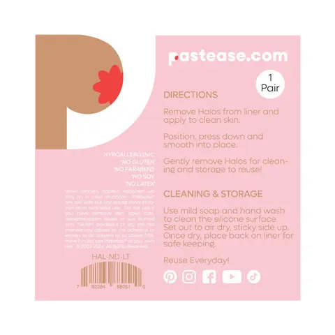 Pastease Halos Reusable Sticky Adhesive Silicone Nipple Cover Neon Pink Glow-in-the-Dark Large D+ Cup in Glow in the Dark