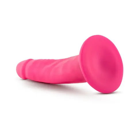 Neo 6 in. Dual Density Dildo Neon in Pink