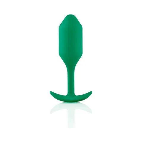 b-Vibe Snug Plug 2 Weighted Silicone Anal Plug in Green