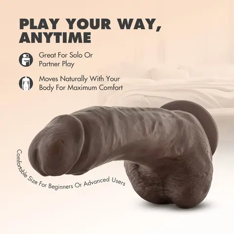 Dr. Skin Mr. Mayor Realistic 9 in. Dildo with Balls Brown