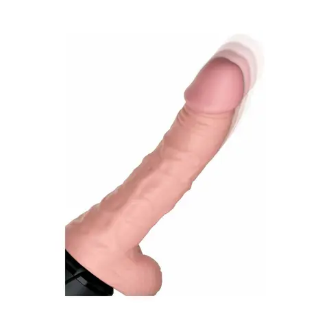 King Cock Plus 6.5 in. Thrusting Cock With Balls Rechargeable Realistic Vibrator Beige