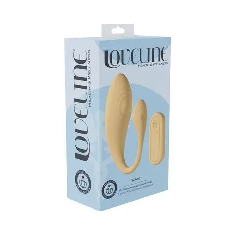 LoveLine Wave C-shape Vibe Waterproof Remote in Yellow