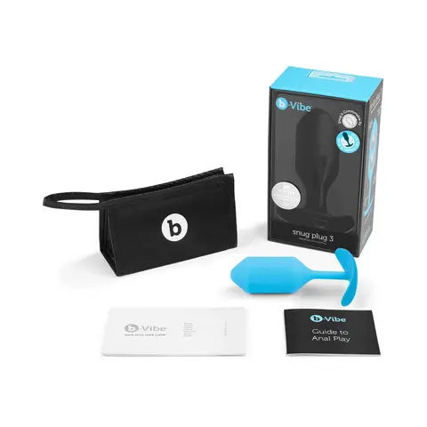 b-Vibe Snug Plug 3 Weighted Silicone Anal Plug in Teal