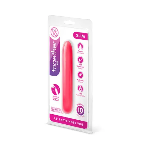 Together Mini Vibes Slim 5.5 in. Ladyfinger Vibe