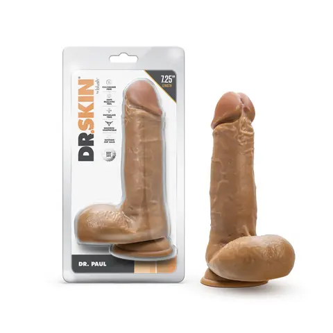 Dr. Skin Dr. Paul 7.25 in. Dildo with Balls in Tan