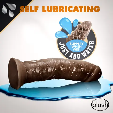 Dr. Skin Glide Realistic 8 in. Self-Lubricating Dildo in Brown