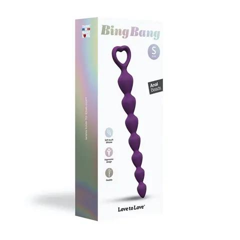 Love to Love Bing Bang Silicone Anal Beads Violet Small