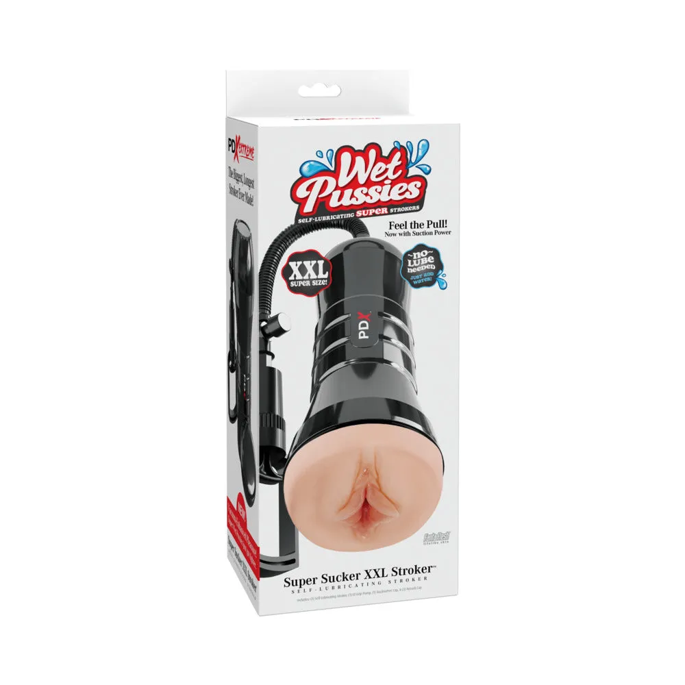 PDX Extreme Wet Pussies Super Sucker XXL Stroker in Light