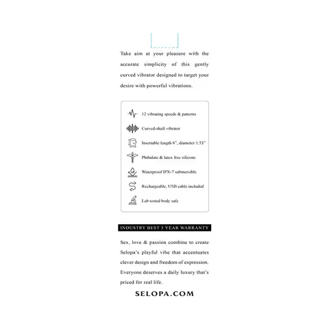 Selopa Hit The Mark Curved-Shaft Vibrator Blue
