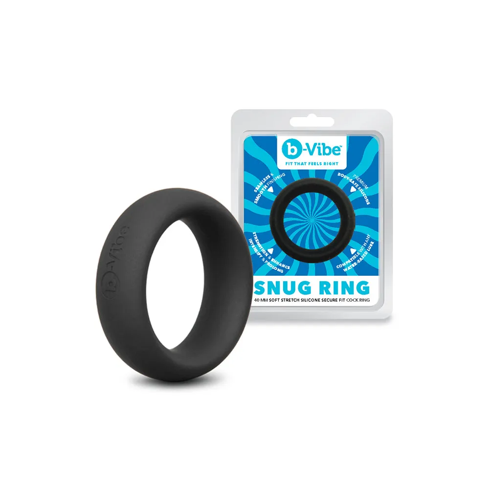 b-Vibe Snug Ring 40mm Snug Fit Silicone C-Ring in Black