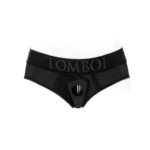 SpareParts Tomboi Cover Brief Style Underwear Harness Nylon Black/Black M