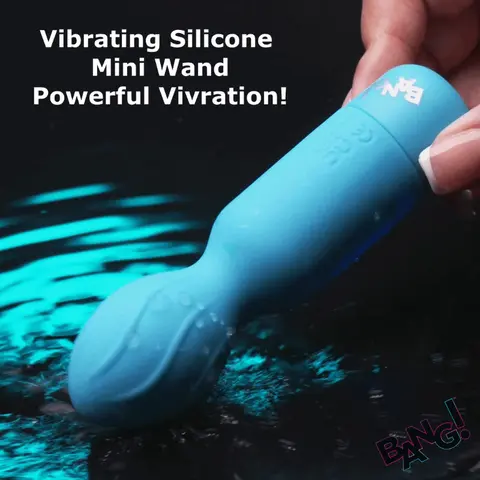 BANG! Vibrating Silicone Mini Wand in Blue