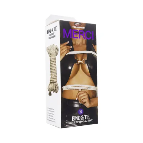 Merci Bind & Tie 6mm Hemp Bondage Rope 30 ' in Natural