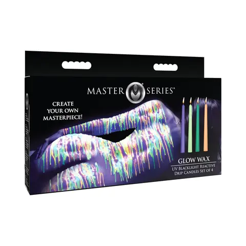 Master Series Glow Wax UV Blacklight Reactive Drip Candles Set of 4
