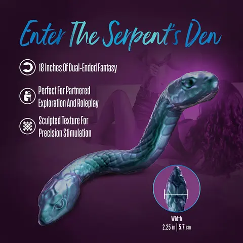 Temptasia Twin Python Double Headed Snake Dildo Dark Milennia