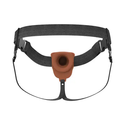 Fantasy X-Tensions Elite Vibrating Hollow Silicone Strap-On 6 in. in Brown